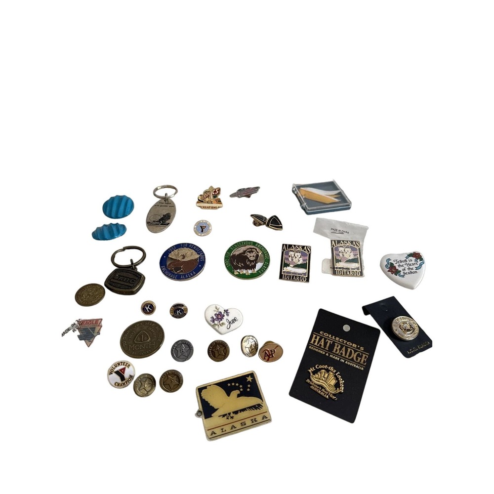 VTG Pin Lot Hat Badge Years Of Service Sports Fur Rendezvous Alaska Australia